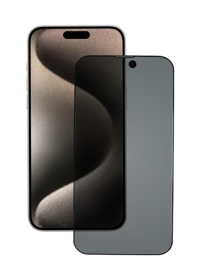 ACLIX Antistatic ESD Dustproof Premium Quality High Definition Anti-Spy Privacy Tempered Glass Screen Protector Designed For  iPhone 15 Pro - Image 1