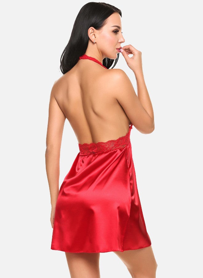 FIMS Pack Of 2 Satin Lace Halter Neck Baby Doll - Image 5