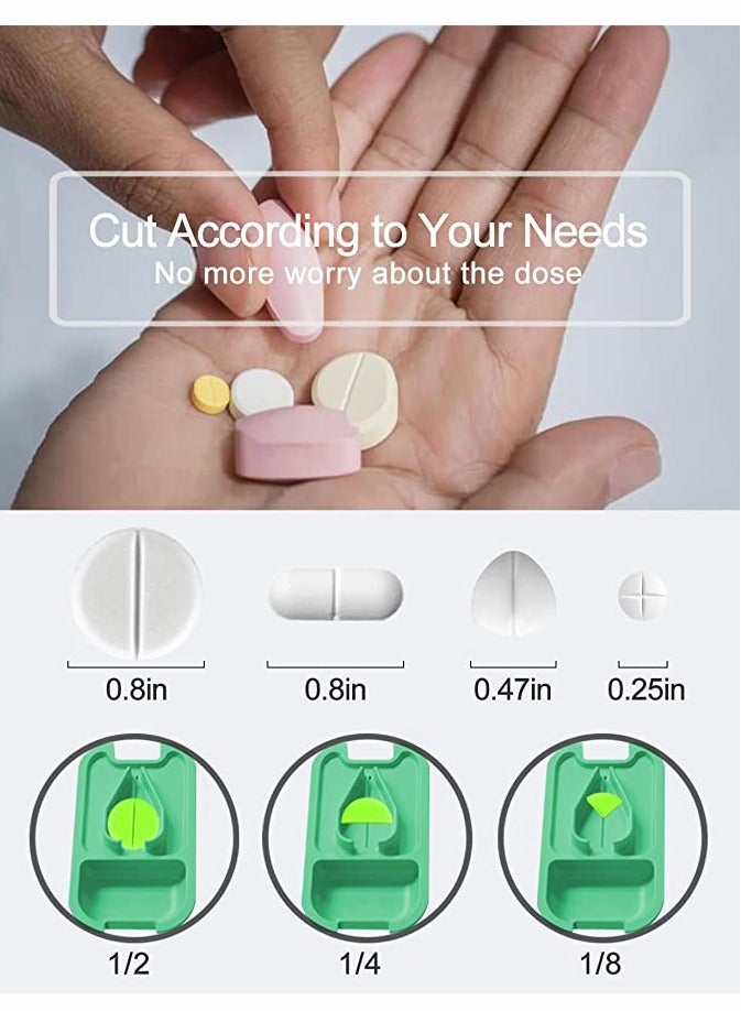 Excefore Pill Cutter, 2PCS Professional Pill Splitter for Cutting Small Pills or Large Pills in Half with Safe Blade, Cuts Vitamins Tablets Portable Pill Crushers Divider - Image 3