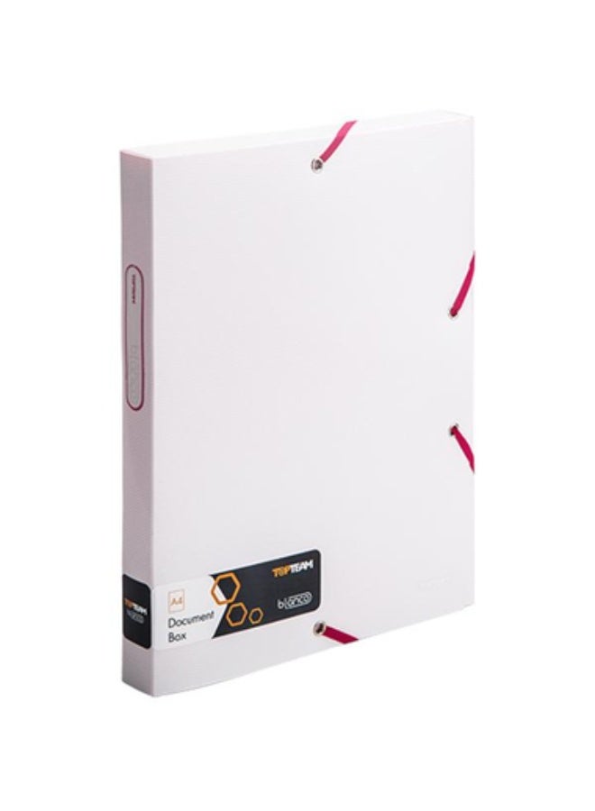 Document File 33 X 25 X 3 cm Plastic/ Metal White/Pink