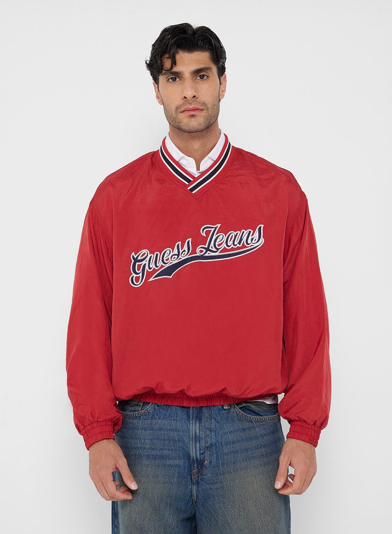 جس سويت شيرت بياقة على شكل حرف  بشعار للجنسين - Image 3