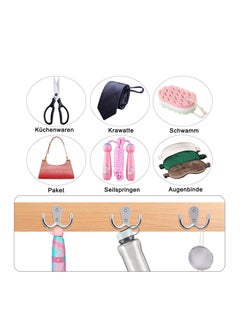 SYOSI Double Prong Robe Hooks, 6Pcs Dual Coat Hooks Door Hooks with 12Pcs Screws Chrome Wall Mounted Hooks for Hanging Hat Tie Clothes Towel Metal Retro Cloth Hanger Silver for Bedroom Bathroom Kitchen  - Image 2