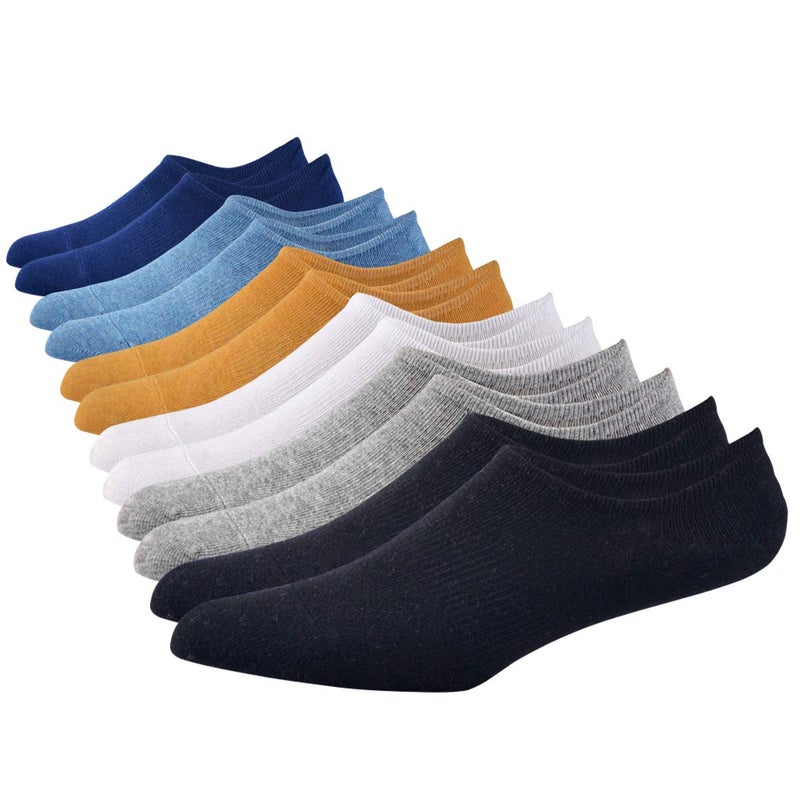 JORMATT 6 Pairs Mens & Women No Show Socks Non-Slip, Athletic Sneaker Cotton Invisible Low Cut Socks for Mens Shoe Size 6-10