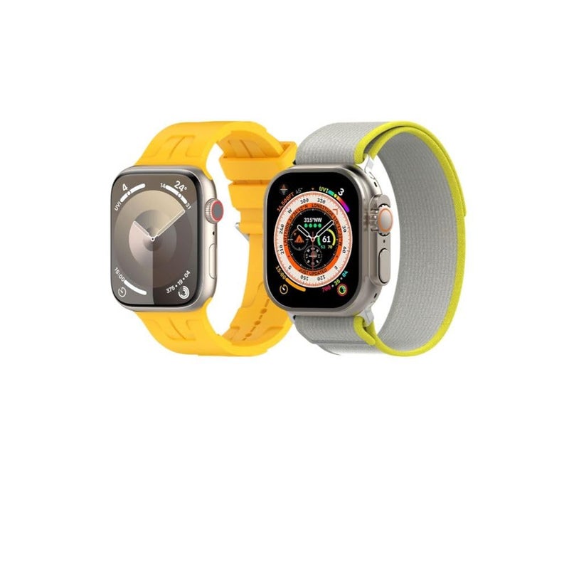 BURAQ 2-Pack Sports Strap Compatible with Apple Watch 49/46/45/44/42mm – Series Ultra 2/Ultra/9/8/7/6/5/4/3/2/1/SE – Model #0797 - Image 1