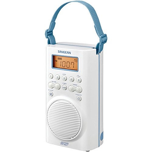 Sangean H205 Shower Radio AM/FM Waterproof, Weather Alert, Digital Tuning, White - Image 1