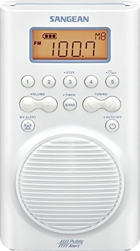 Sangean H205 Shower Radio AM/FM Waterproof, Weather Alert, Digital Tuning, White - Image 5