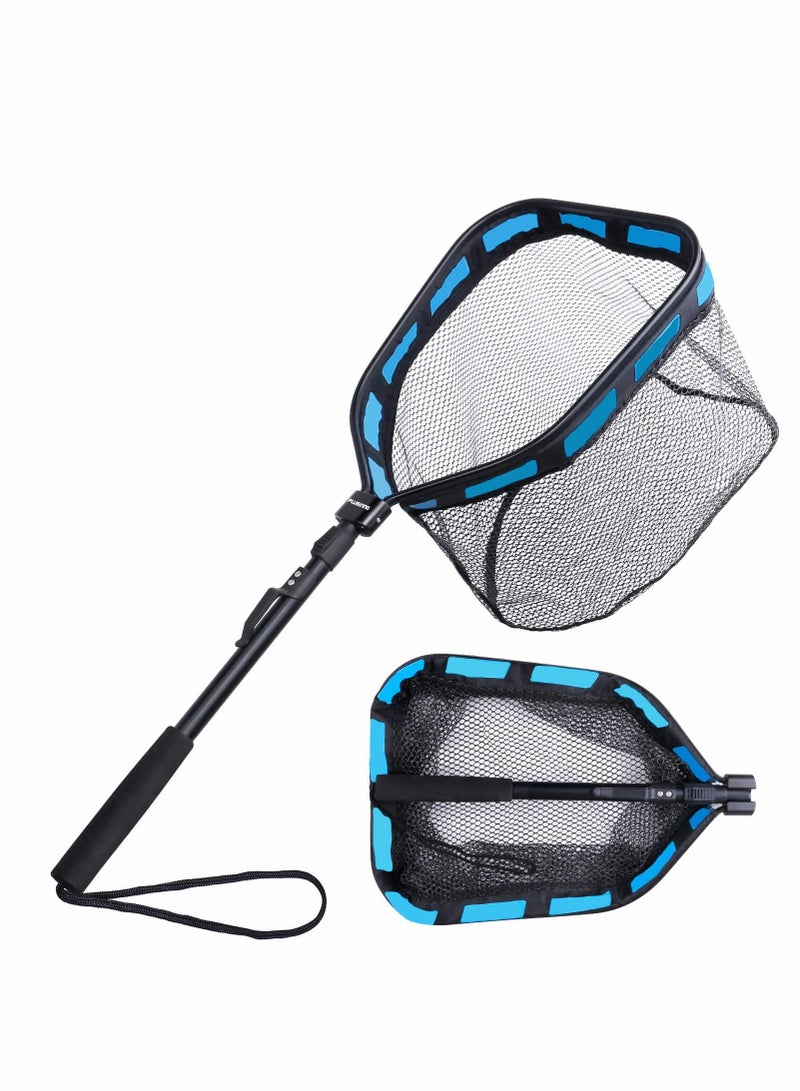 Compact and Foldable Rubber Coated Fishing Net for Easy Catch and Release Ideal for Steelhead Salmon Bass and Trout Fishing - Image 1