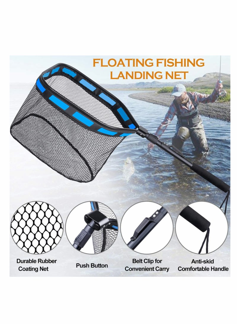 Compact and Foldable Rubber Coated Fishing Net for Easy Catch and Release Ideal for Steelhead Salmon Bass and Trout Fishing - Image 2