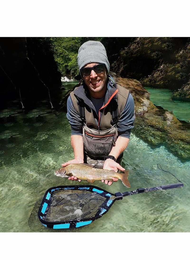 Compact and Foldable Rubber Coated Fishing Net for Easy Catch and Release Ideal for Steelhead Salmon Bass and Trout Fishing - Image 3
