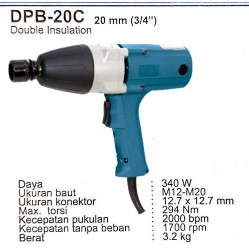 Dong Cheng RTC DPB 20C Fixed Square Electric Wrench Heavy Duty,50.8X0.6 Cm - Image 2
