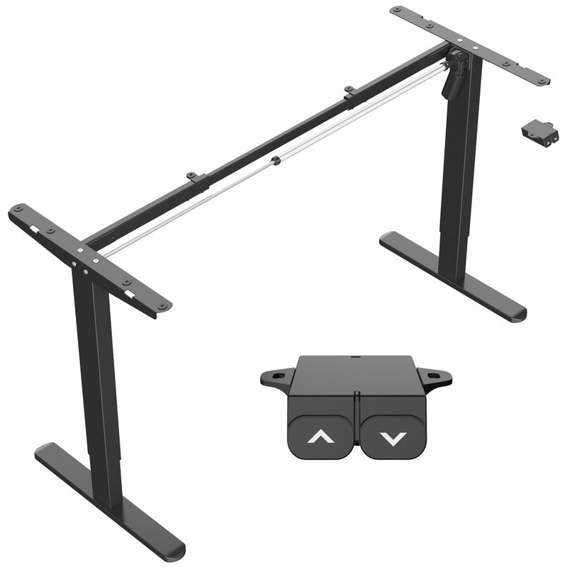 VIVO Electric Stand Up Desk Frame Workstation Single Motor Ergonomic Standing Height Adjustable Base with Simple Controller Black DESKV100EB