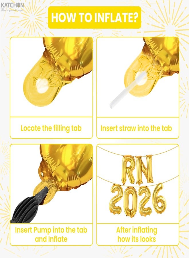 كاتشون بالونات كاتشون الذهبية RN 2026 - 16 بوصة | بالونات تخرج RN | حروف بالونات RN، زينة تخرج التمريض 2026 | زينة حفلات تخرج التمريض | زينة تخرج كلية التمريض 2026 - Image 4