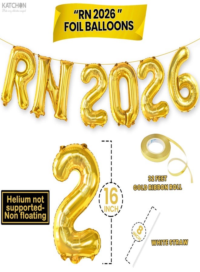 كاتشون بالونات كاتشون الذهبية RN 2026 - 16 بوصة | بالونات تخرج RN | حروف بالونات RN، زينة تخرج التمريض 2026 | زينة حفلات تخرج التمريض | زينة تخرج كلية التمريض 2026 - Image 3