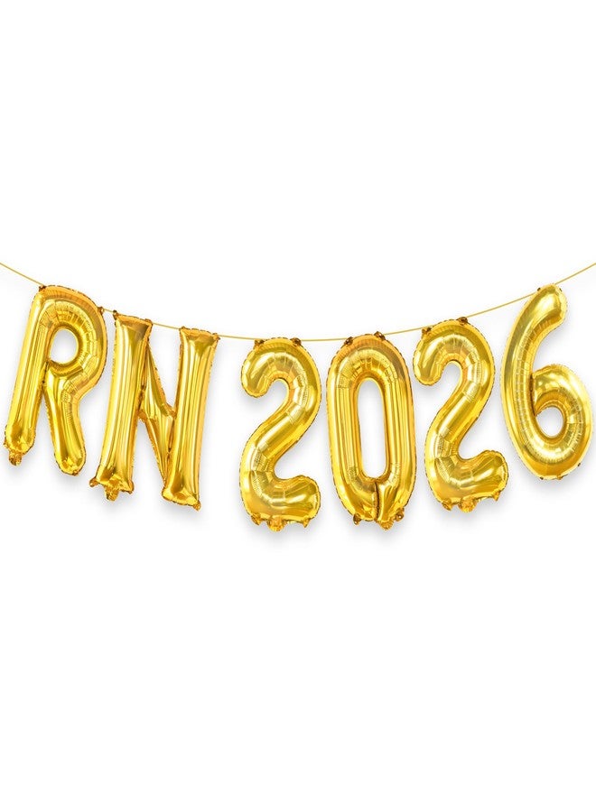 كاتشون بالونات كاتشون الذهبية RN 2026 - 16 بوصة | بالونات تخرج RN | حروف بالونات RN، زينة تخرج التمريض 2026 | زينة حفلات تخرج التمريض | زينة تخرج كلية التمريض 2026 - Image 2