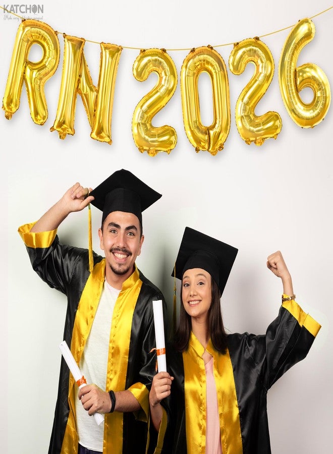 كاتشون بالونات كاتشون الذهبية RN 2026 - 16 بوصة | بالونات تخرج RN | حروف بالونات RN، زينة تخرج التمريض 2026 | زينة حفلات تخرج التمريض | زينة تخرج كلية التمريض 2026 - Image 5