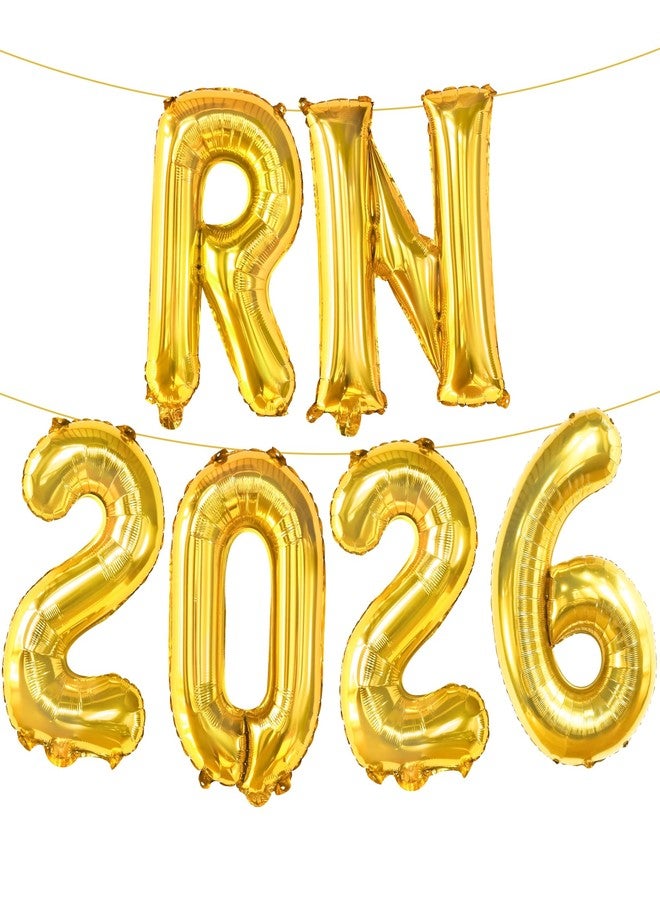 كاتشون بالونات كاتشون الذهبية RN 2026 - 16 بوصة | بالونات تخرج RN | حروف بالونات RN، زينة تخرج التمريض 2026 | زينة حفلات تخرج التمريض | زينة تخرج كلية التمريض 2026 - Image 1