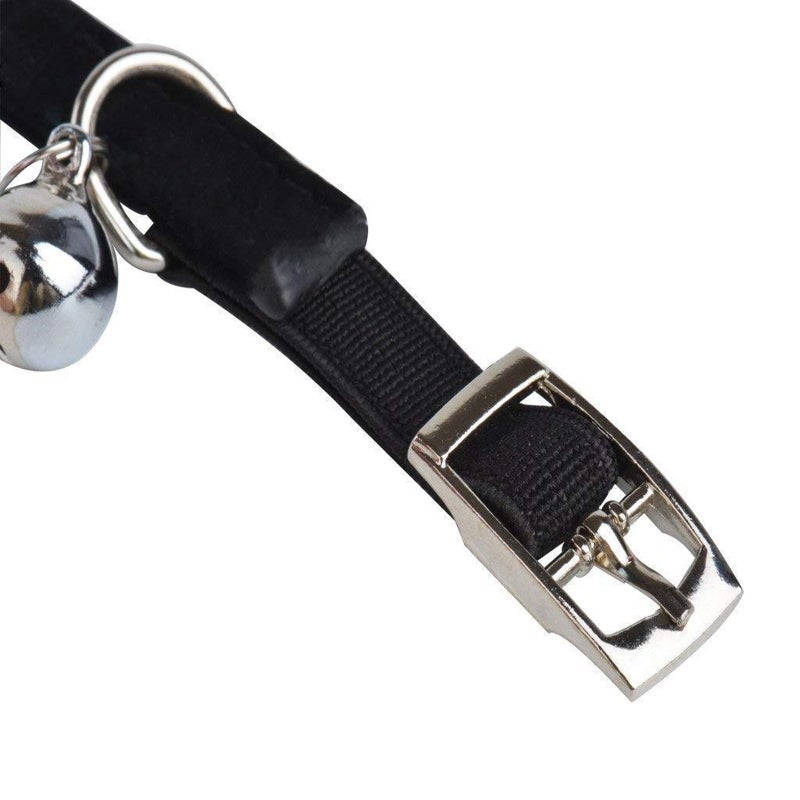 CHUKCHI Soft Velvet Safe Cat Adjustable Collar Bling Diamante with Bells,11 inch for Small Dogs and Cats (Black) - Image 4