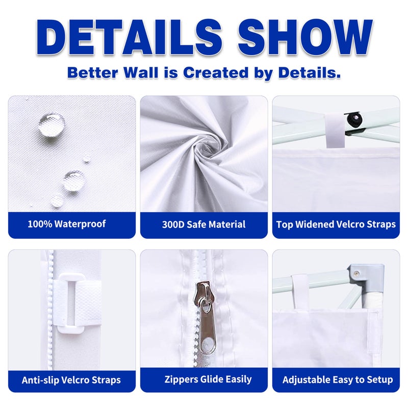 SCOCANOPY SideWall for 12x12ft Canopy Frame, 3 Pack SunWalls Only,(White) - Image 3