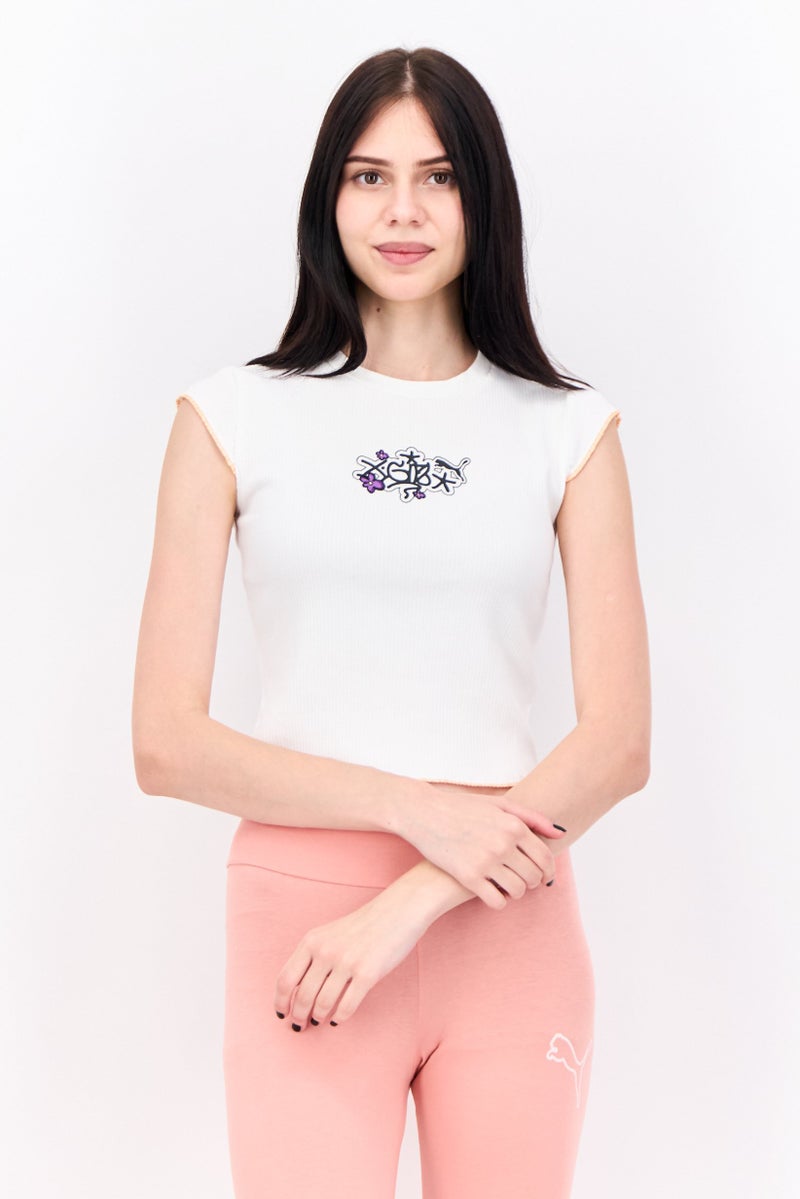 PUMA تي شيرت تدريب بلا أكمام للنساء، أبيض - Image 1