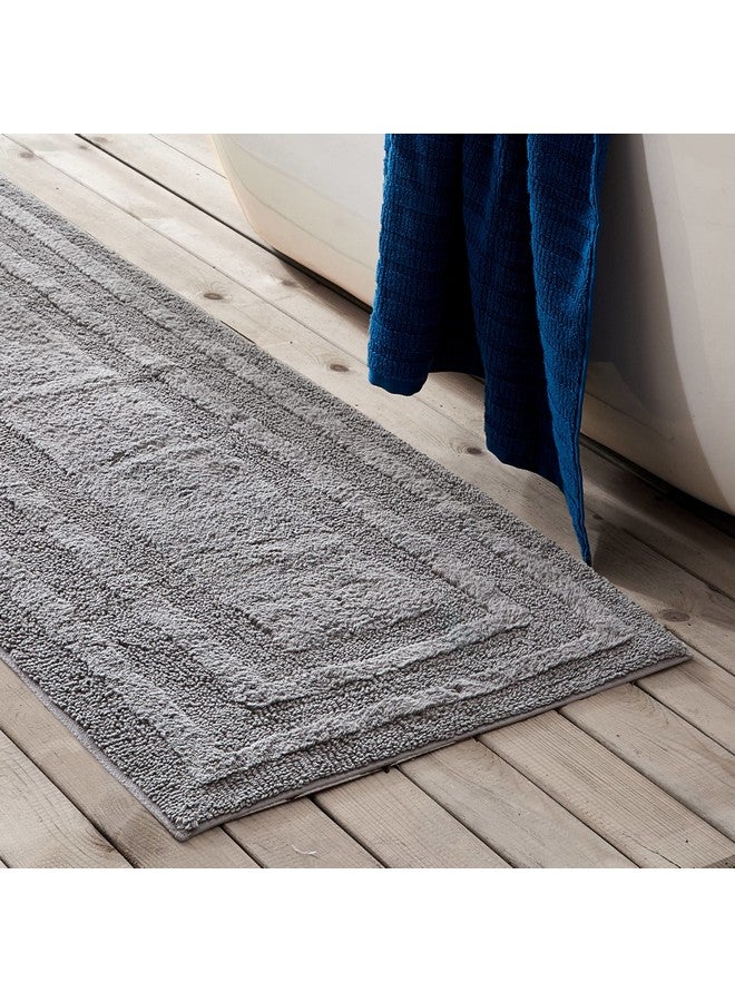 Eddie Bauer Eddie Bauer - Bathroom Rug Runner, Soft Tufted Cotton Bathroom Decor, Super Absorbent & Quick Dry (Logan Chrome Grey, 60" x 22") - Image 3