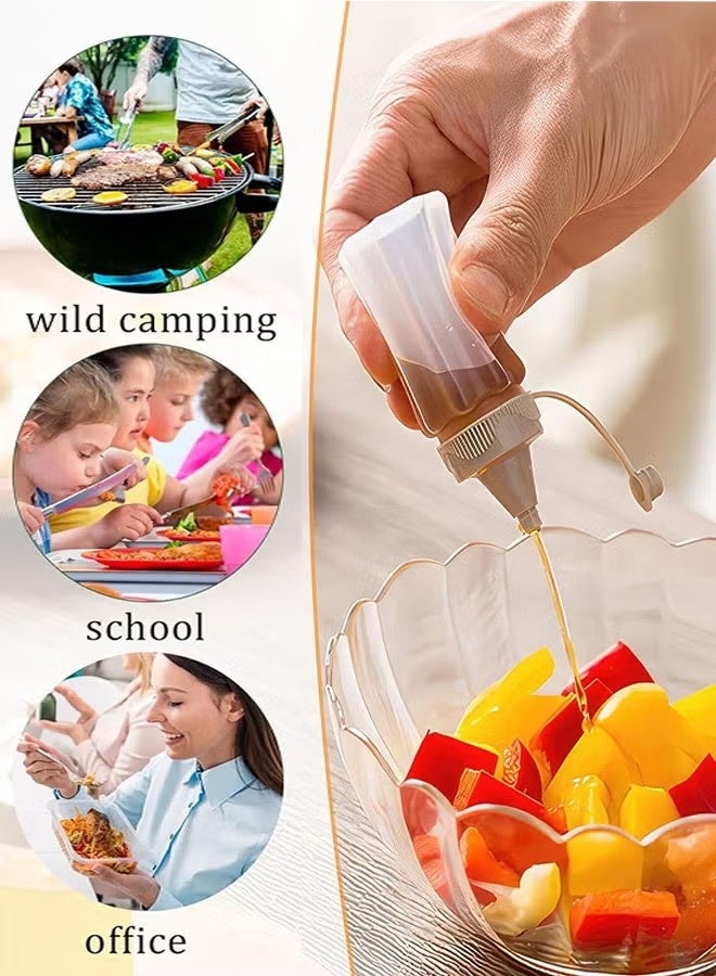 8 Pcs Mini Condiment Squeeze Bottles, 1oz Plastic Ketchup Bottles Squirt Honey Tomato Salad Dressing Container for Bento Box, Lunch, BBQ, Camping - Image 2