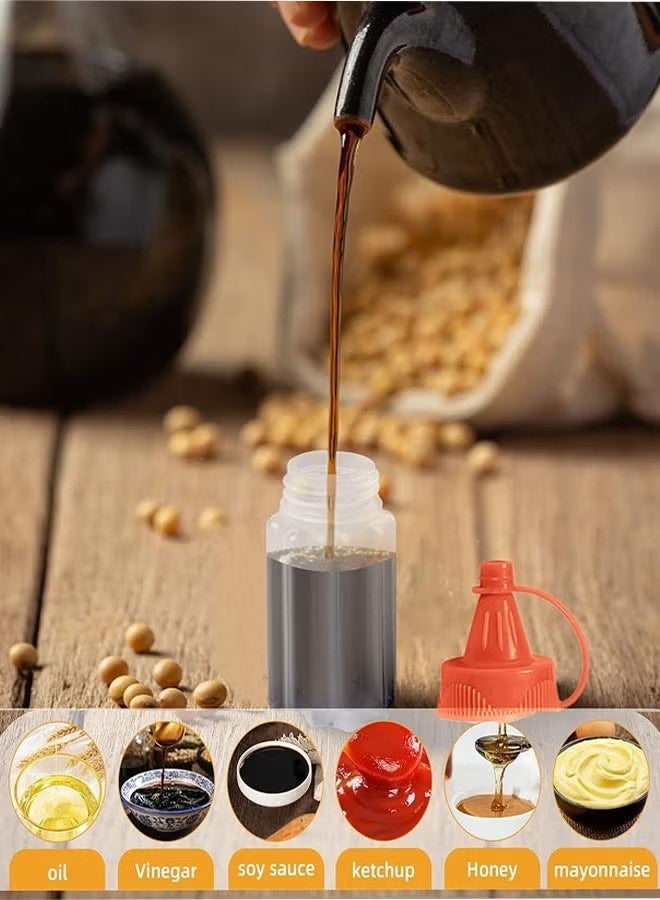 8 Pcs Mini Condiment Squeeze Bottles, 1oz Plastic Ketchup Bottles Squirt Honey Tomato Salad Dressing Container for Bento Box, Lunch, BBQ, Camping - Image 4