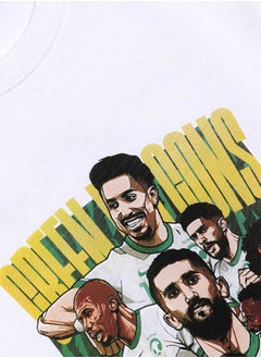 noon 100% Cotton Football World Cup White Printed T-Shirt Team Theme  - Image 3
