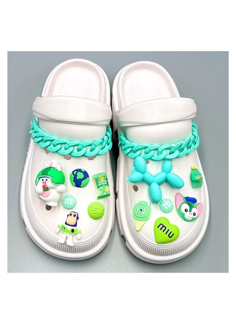 Excefore Crocs Shoe Decoration Charms, 3D Series Charms Shoes Charm for Crocs Hole Hole Shoe, for Kids Boys Girls Men Women Party Favor,  12pcs Croc Pins with 2 Chains  - Image 1