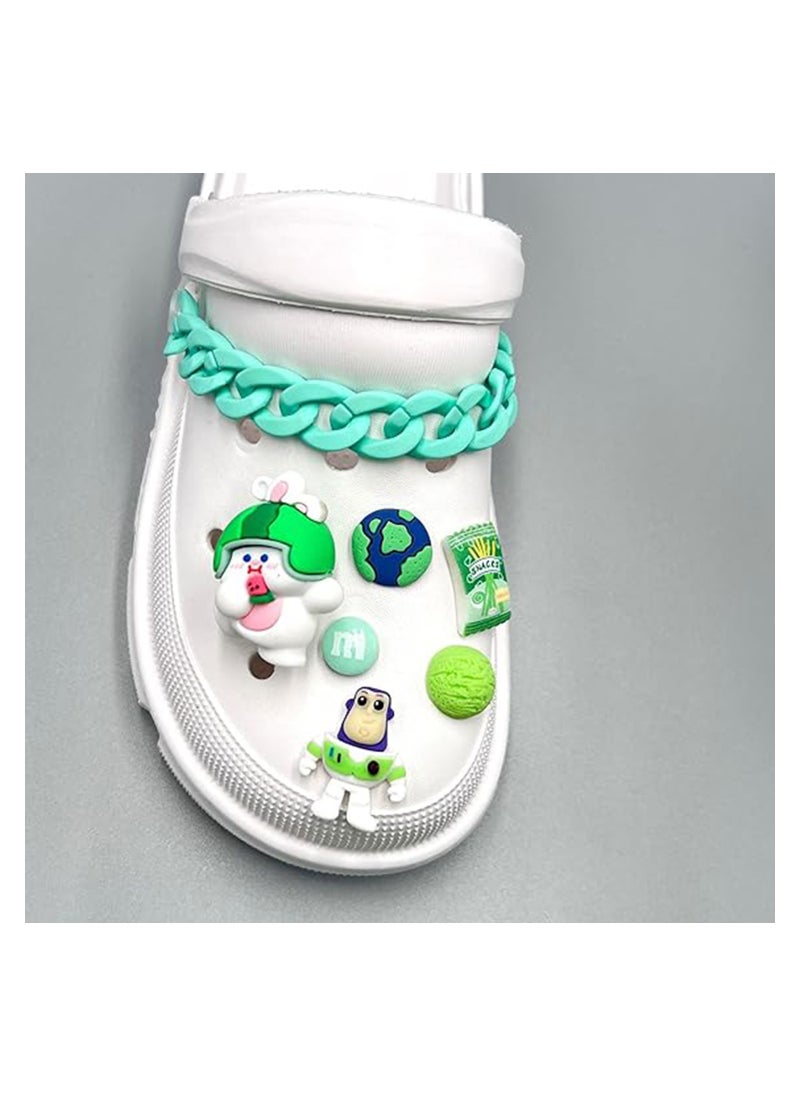 Excefore Crocs Shoe Decoration Charms, 3D Series Charms Shoes Charm for Crocs Hole Hole Shoe, for Kids Boys Girls Men Women Party Favor,  12pcs Croc Pins with 2 Chains  - Image 5