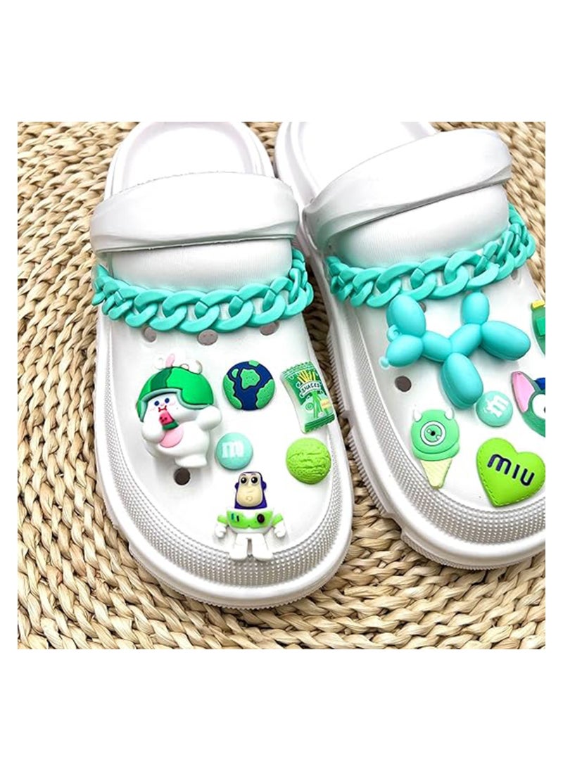 Excefore Crocs Shoe Decoration Charms, 3D Series Charms Shoes Charm for Crocs Hole Hole Shoe, for Kids Boys Girls Men Women Party Favor,  12pcs Croc Pins with 2 Chains  - Image 3
