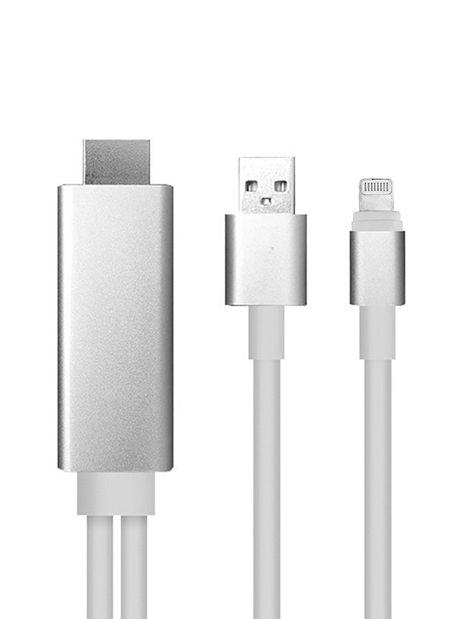 USB Cable HD1080P Adapter To HDMI/HDTV Lightning Digital AV Cable For iPhone/iPad/iPod White - Image 1