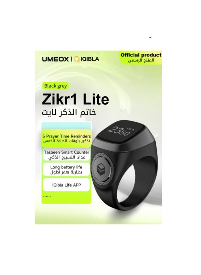 iQIBLA UMEOX iQIBLA Smart Zikr Ring Lite Black Grey 20MM - Image 1