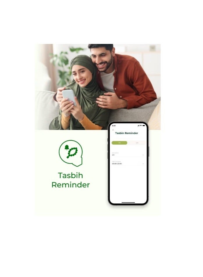 iQIBLA UMEOX iQIBLA Smart Zikr Ring Lite Black Grey 20MM - Image 5