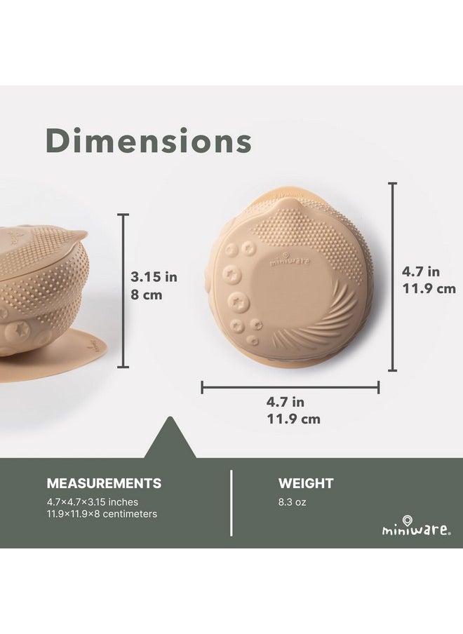 Miniware Miniware Sensory Baby Bowl - Almond Butter - Silicone Bowls for baby to Combine Mealtime with Sensory Development - 100% Food Grade Silicone Baby Bowls - BPA Free, Non-Toxic Todddler Bowls  - Image 2