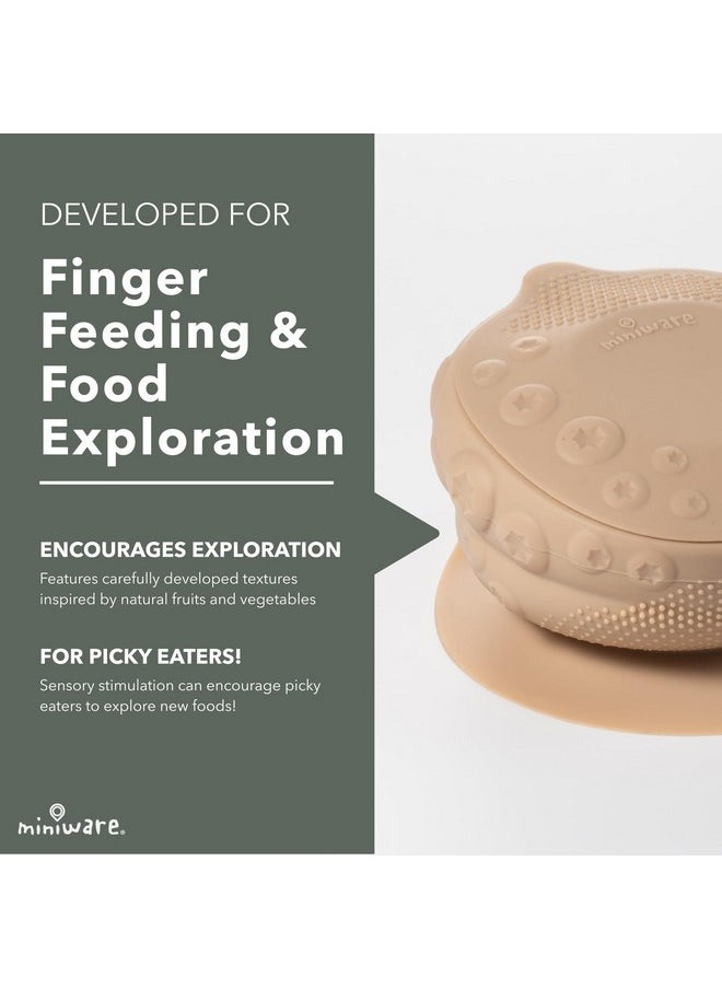 Miniware Miniware Sensory Baby Bowl - Almond Butter - Silicone Bowls for baby to Combine Mealtime with Sensory Development - 100% Food Grade Silicone Baby Bowls - BPA Free, Non-Toxic Todddler Bowls  - Image 3