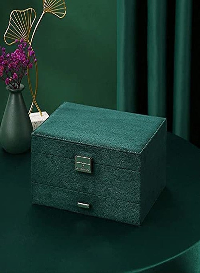 VIDORA Jewellery Organiser Jewellery Box Organiser MultiLayer Velvet Portable Storage Box Case with Dividers Container for Rings, Earrings, Necklace Home Organizer - Image 2