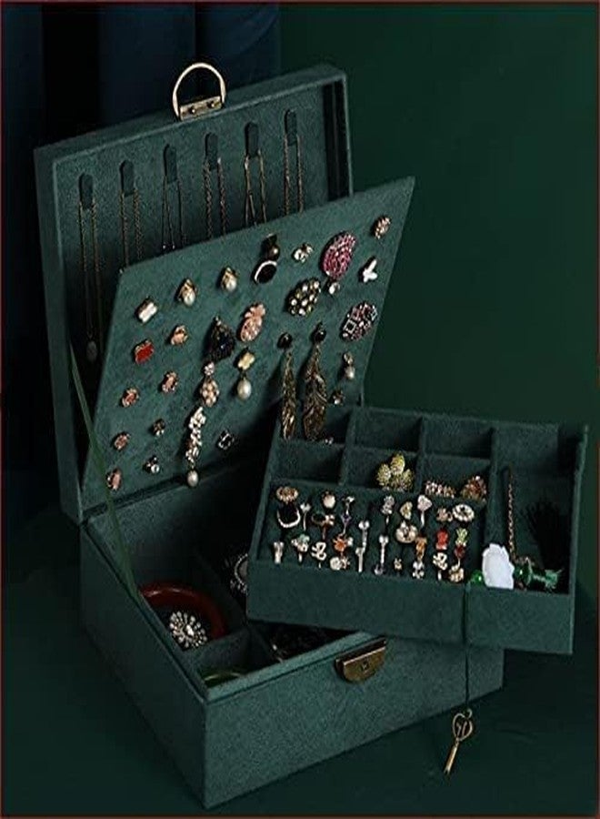 VIDORA Jewellery Organiser Jewellery Box Organiser MultiLayer Velvet Portable Storage Box Case with Dividers Container for Rings, Earrings, Necklace Home Organizer - Image 5