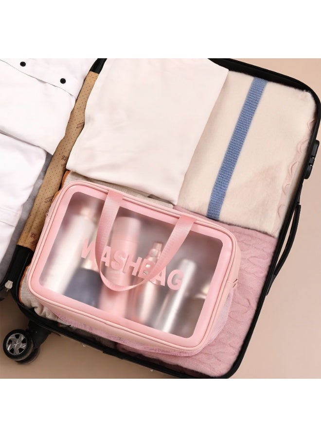 Wash Bag | Separate Wet/Dry Compartments | Clear Toiletry Organizer Pouch for Cosmetics, Shower, & Gym - Image 2