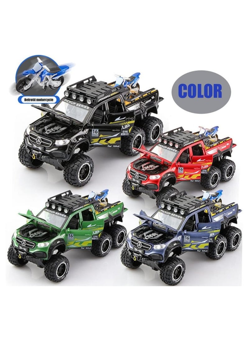 TOY GARDEN 1/24 Metal Pickup Toy Truck,car for Boys Over 3 Years Old Toys,six Wheel Alloy die Casting Pull Back car Toy (Blue)  - Image 3