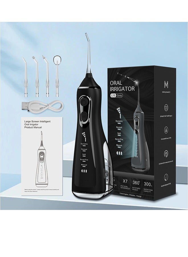 NKX USB Rechargeable Ultimate Handheld Tooth Beautifier & Calculus Removal Water Flosser with 4 Nozzles - Image 1