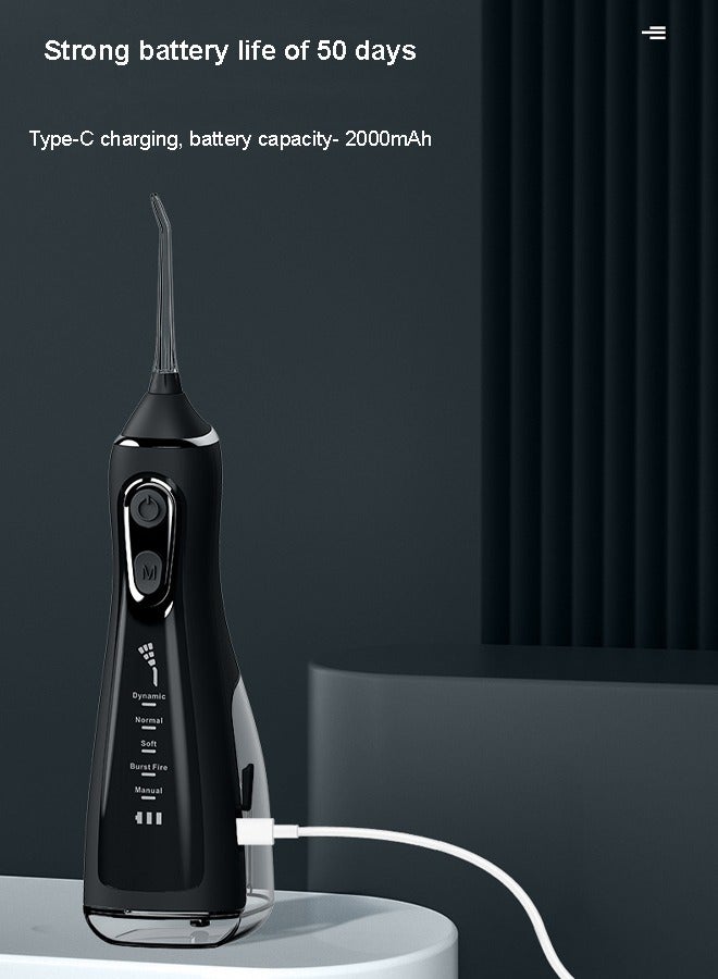 NKX USB Rechargeable Ultimate Handheld Tooth Beautifier & Calculus Removal Water Flosser with 4 Nozzles - Image 4