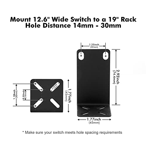 MokerLink Rack Mount Kit for 17.3 inch Wide Switches, Adjustable Hole Distance 14-29mm, 0.5-1.14inch, Compatible for Some Cisco, NETGEAR, Dell, D-Link, Linksys, HP, TRENDnet, Buffalo Tech Products - Image 2