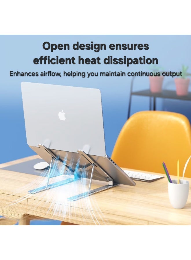 Adjustable Laptop Stand with Cooling Fan, Multi-Angle & Portable Aluminum Foldable Riser for Notebook, Tablet, Phone, and Book - Ergonomic Desk Holder - Image 2