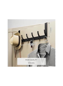 The Bros Space Aluminum and Carbon Steel Door Hanger,Heavy Duty Over The Door Hooks,Over The Door Organizer for Hanging Clothes,Coats,Bags,Towels and Hat (Black)  - Image 5