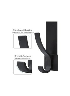 The Bros Space Aluminum and Carbon Steel Door Hanger,Heavy Duty Over The Door Hooks,Over The Door Organizer for Hanging Clothes,Coats,Bags,Towels and Hat (Black)  - Image 2