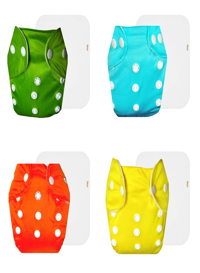 Dumbledo Lite Cloth Diaper with Cotton Insert (Pack of 4) | Soft & Gentle | Leakproof | Travel Friendly | All-Day Wear | 3 Months - 2 Years | Unisex Baby - Image 1