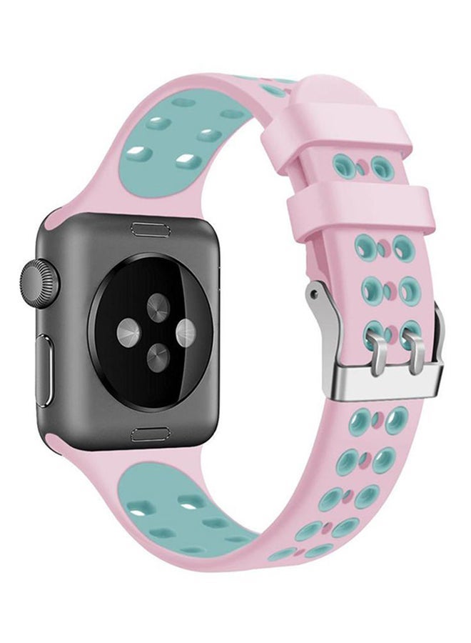 Loquat Replacement Band For Apple iWatch Series 1/2/3/4 Pink/Green - Image 2