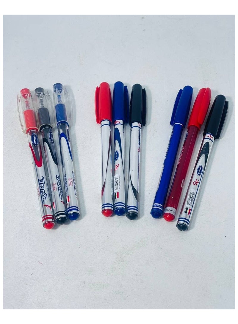 بريما استاند اقلام جاف  نيو نوع PRIMA الاستاند فيه 3 الوان الاستاند : ١٢٠ قلم ( اسود - ازرق - احمر ) - Image 1