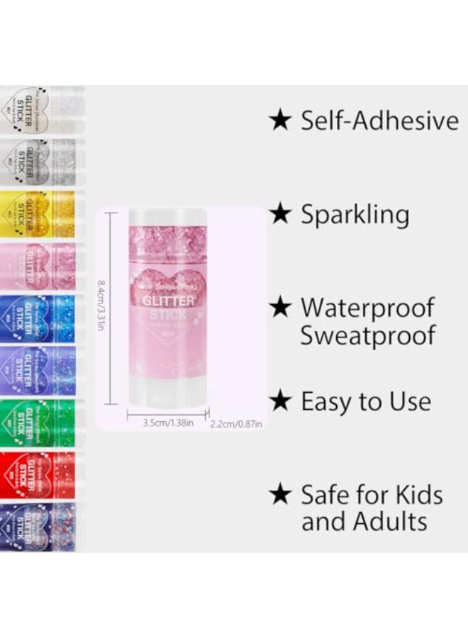 Mysense Pink Body Glitter StickFace Hair Glitter MakeupSparkling Mermaid Sequins Chunky Glitter Face PaintSinger Concert Outfit Festival Rave Accessories for Women and Kids - Image 3