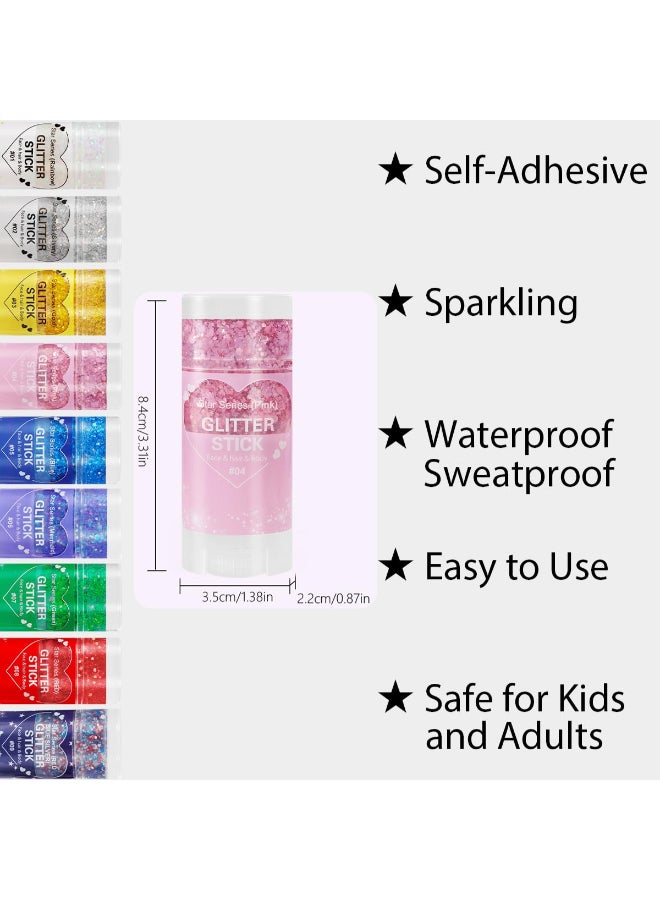 Mysense Pink Body Glitter StickFace Hair Glitter MakeupSparkling Mermaid Sequins Chunky Glitter Face PaintSinger Concert Outfit Festival Rave Accessories for Women and Kids - Image 4